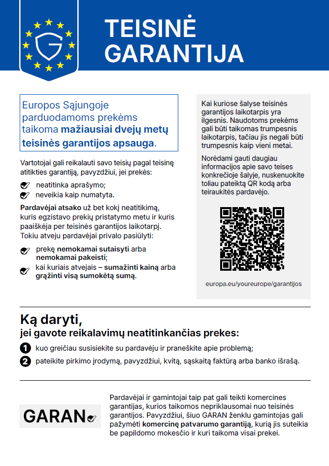 ES pranešimas apie teisinę garantiją